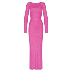 SKIMS pink long sleeve dress